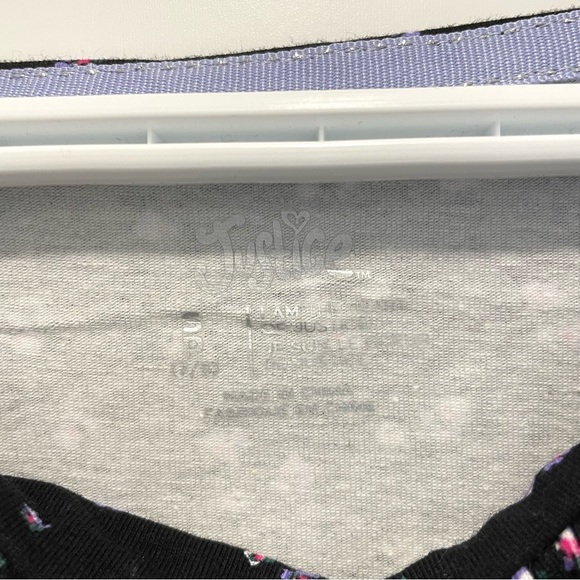 NEW Justice Girls Black Floral Side Cinch Long Sleeve Top (size S, L & XL) - Picture 4 of 5